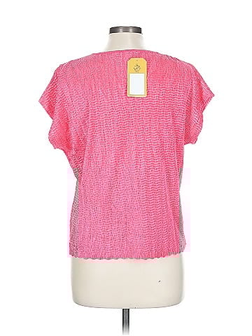 TanJay Pink Textured Short Sleeve Top (view 2)