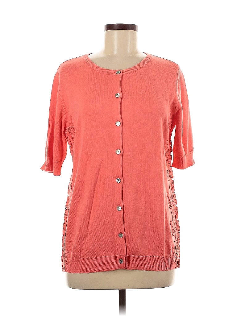 Chadwicks Orange Cardigan Size M - photo 1
