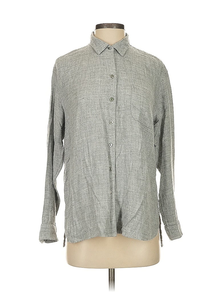 Click to view more detailed imagery on our partner's website Pre-owned Jjill Long Sleeve Button Down Shirt In Gray