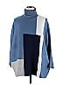 Joseph A. Color Block Blue Turtleneck Sweater Size XL - photo 1