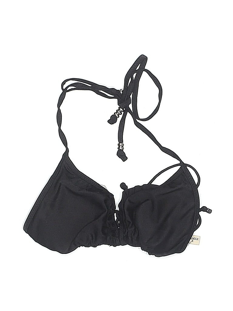 Pre-owned American Eagle Outfitters Swimsuit Top Black Solid Pattern Swimwear