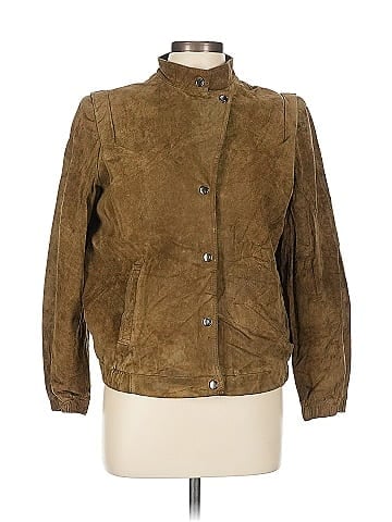 WINLIT Brown 1990s Suede Jacket with Snap Buttons (view 1)