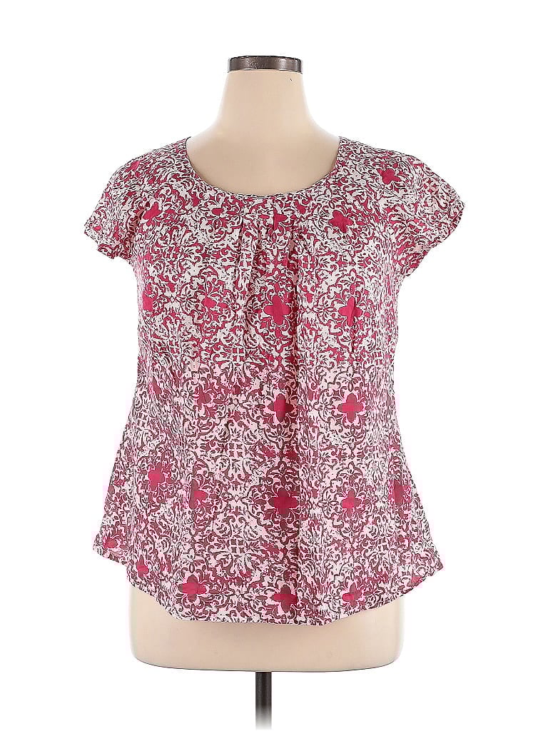 Avenue 100% Cotton Red Short Sleeve Blouse Size 14 - photo 1