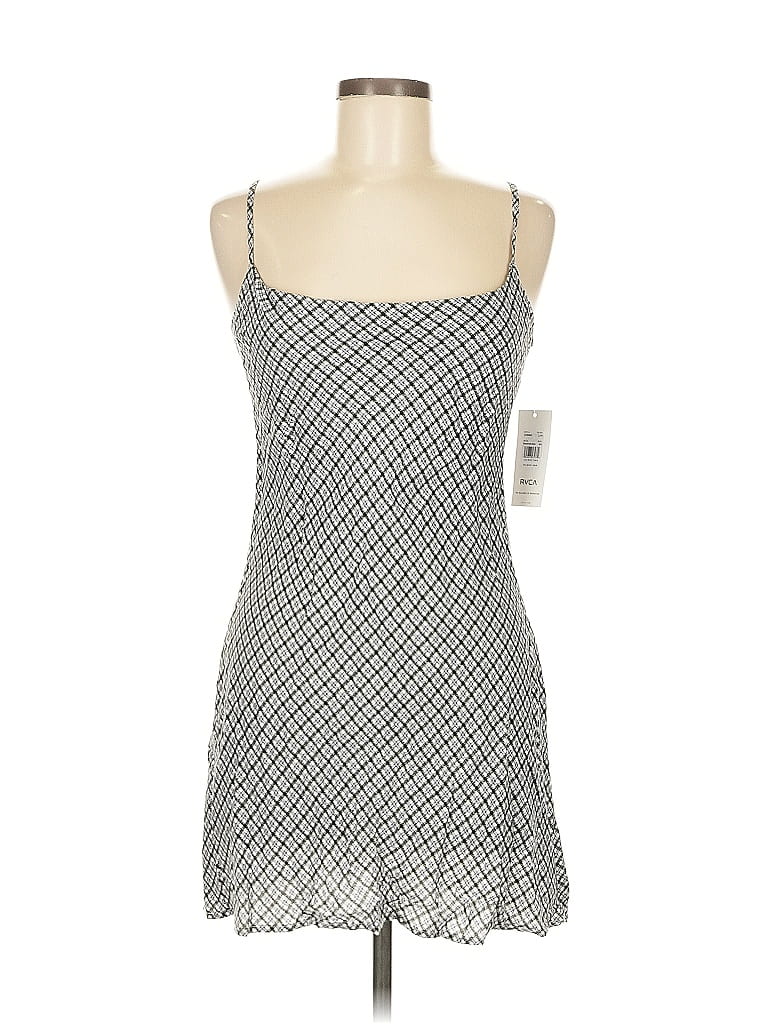 RVCA 100% Viscose Houndstooth Silver White Cocktail Dress Size M - photo 1