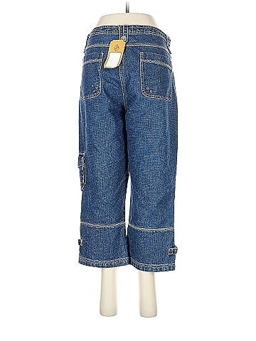 Marie Claire Blue Denim Cargo Capri Jeans (view 2)