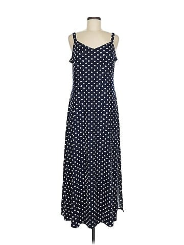 MSK Navy Polka Dot Summer Dress (view 1)