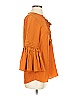 Figue 100% Silk Orange 3/4 Sleeve Silk Top Size XS - photo 4