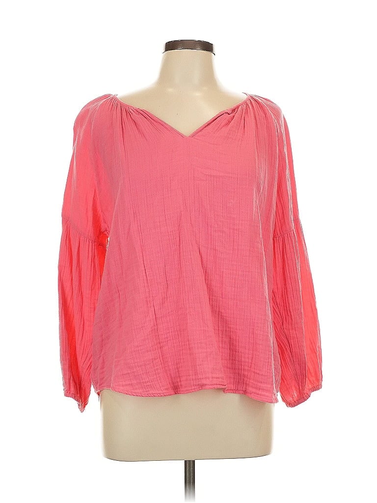 Pre-owned Ann Taylor Loft Outlet 3/4 Sleeve Blouse In Pink