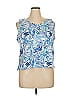 Escada 100% Cotton Blue Tank Top Size XL - photo 1