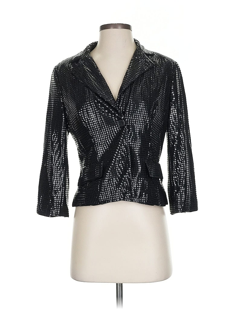 Alberto Makali Metallic Black Blazer Size 4 - photo 1