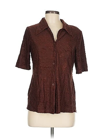 J. Galt Textured Brown Short Sleeve Shirt (view 1)