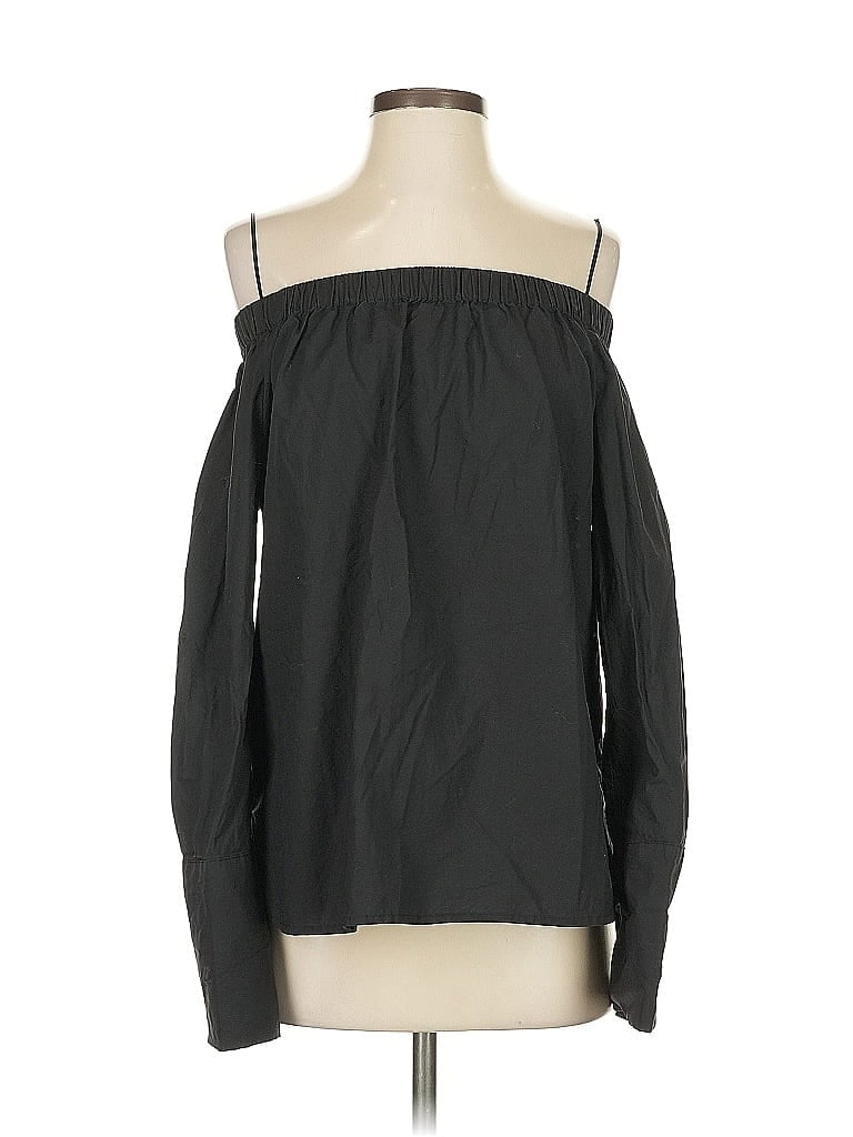 Pre-owned Cotton Candy La Long Sleeve Blouse In Black