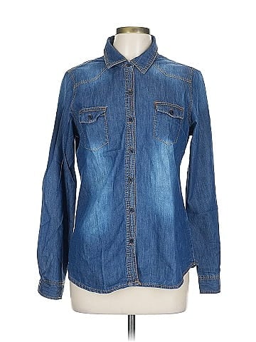 Ci Sono Denim Blue Button-Down Shirt (view 1)