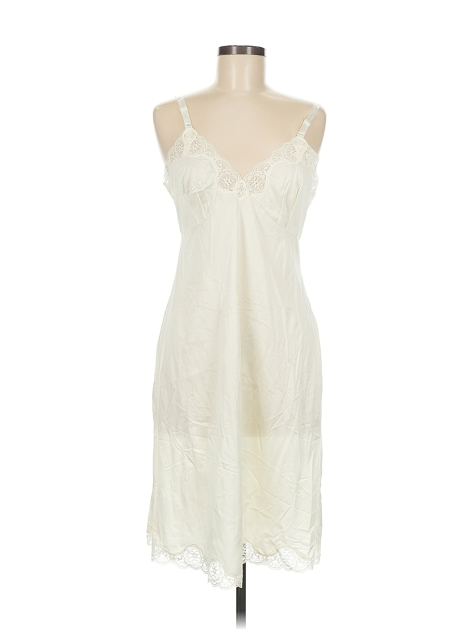 Assorted Brands 100% Nylon Ivory Ivory Lace Delicate Sheer Slip Dress Size EU 38 / US 8