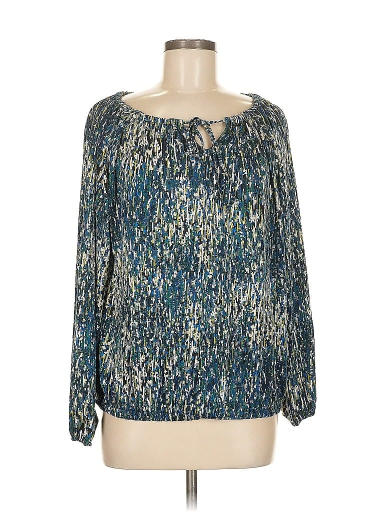Pre-owned Verve Ami Long Sleeve Blouse In Blue
