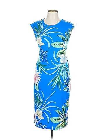 Debenhams Blue Floral Tropical Print Dress (view 1)