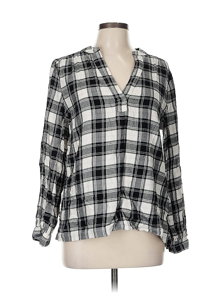 Pre-owned Gap Long Sleeve Blouse In Black