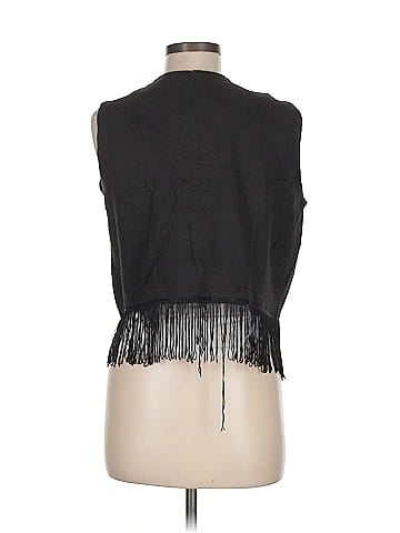 Andrew Sport Black Vest with Embroidered Flowers Boho Style (view 2)