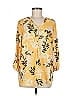 JM Collection 100% Polyester Yellow 3/4 Sleeve Blouse Size M - photo 1