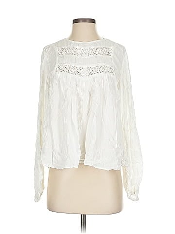 Scoop White Lace Long Sleeve Blouse (view 1)