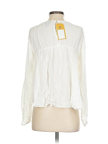 Scoop White Lace Long Sleeve Blouse (view 2)