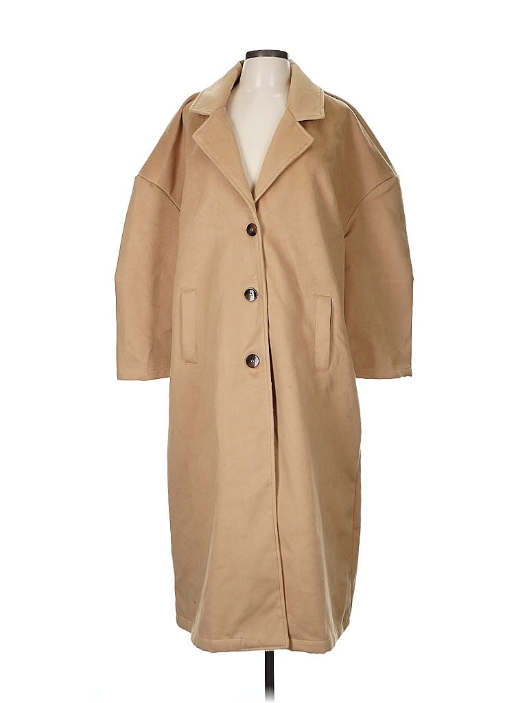 Fashion Nova 100% Polyester Tan Trenchcoat Size M - photo 1