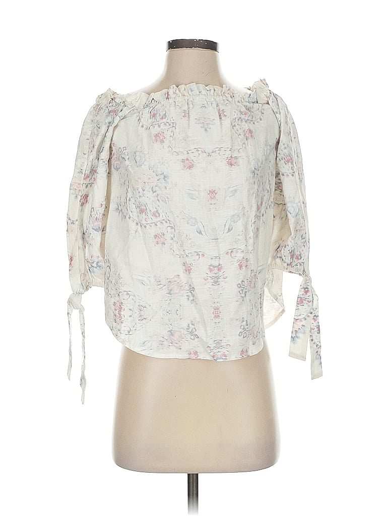 Pre-owned Bcbgmaxazria 3/4 Sleeve Blouse In White