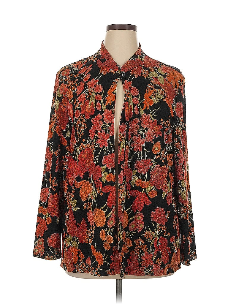 Veste En Lin Orange Coldwater Creek Taille XL - Style Lagenlook Blazer, Occasion Très Bon état