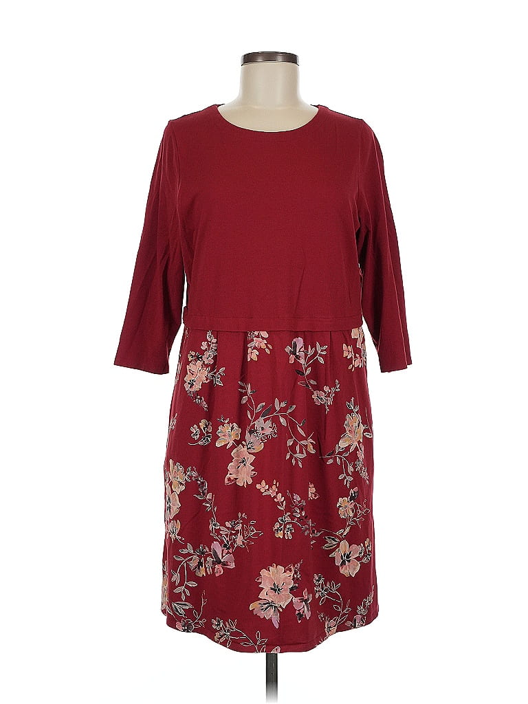 Pre-owned Jjill Casual Dress In Red