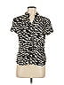 Sag Harbor 100% Rayon Animal Print Black Short Sleeve Blouse Size M - photo 1