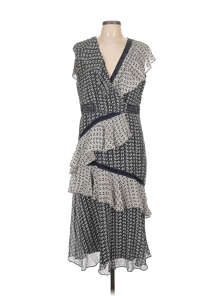Tanya Taylor Houndstooth Gray Cocktail Dress Size 10 - photo 1