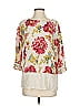 J.Jill 100% Rayon Floral Ivory 3/4 Sleeve Blouse Size XS - photo 1