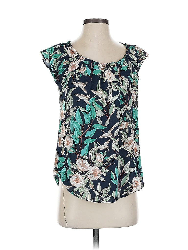 Lauren Conrad 100% Polyester Teal Short Sleeve Blouse Size XS - photo 1