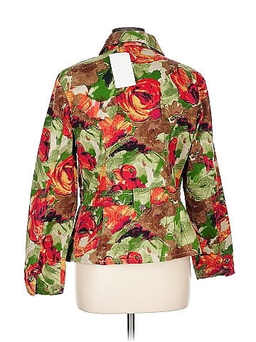 Christopher & Banks Floral Red Jacket for Women (view 2)