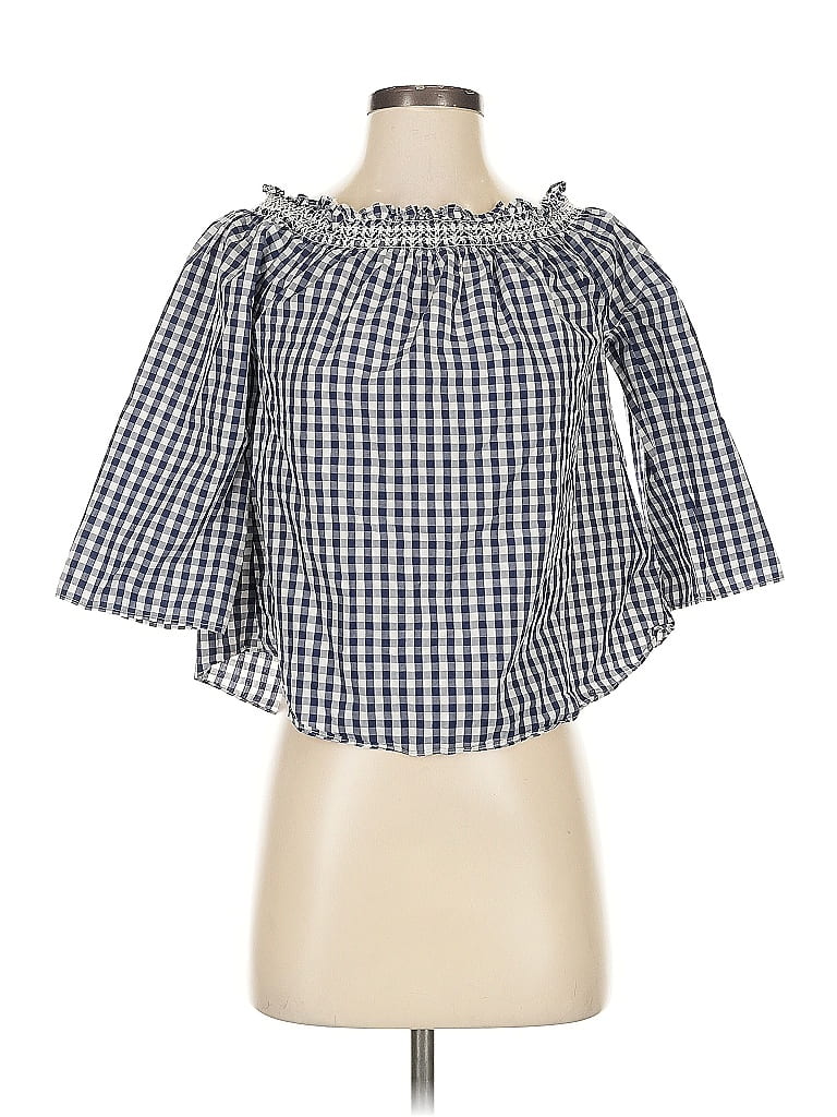 Pre-owned Madewell 3/4 Sleeve Blouse In Blue