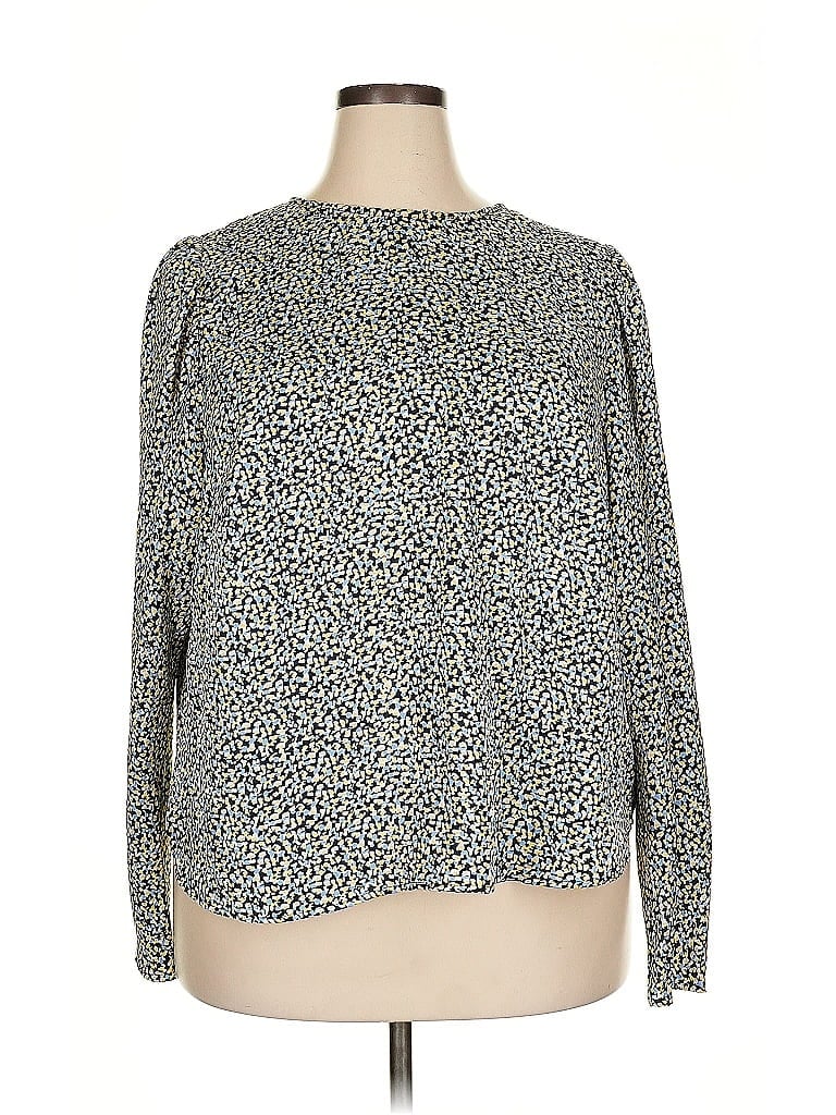 H&M 100% Polyester Gray Long Sleeve Blouse Size XXL - photo 1