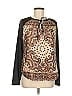 Hale Bob Brown Long Sleeve Silk Top Size M - photo 1