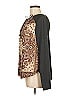 Hale Bob Brown Long Sleeve Silk Top Size M - photo 5