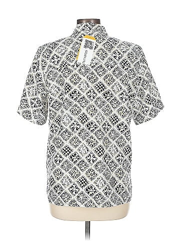 TanJay Geometric Black and Ivory Blouse (view 2)