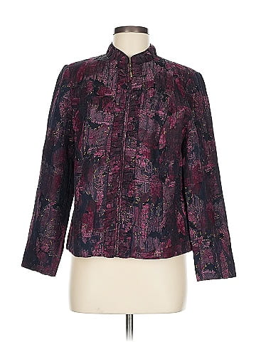 TanJay Burgundy Artistic Patterned Tapestry Jacket (view 1)