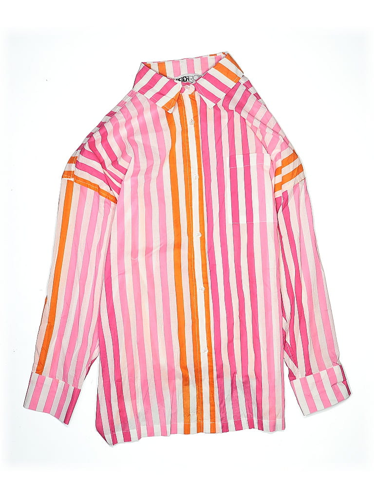 SEA VIEW BUTTON DOWN, PAPAYA X CONCH SHELL PINK LTWT OXFORD SHIRTING STRIPE
