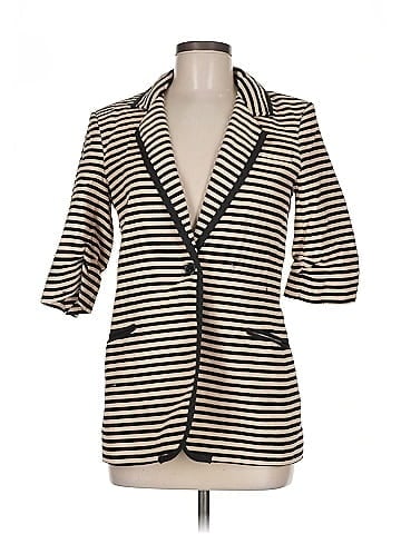 Venus Black Striped Classic Fitted Blazer (view 1)