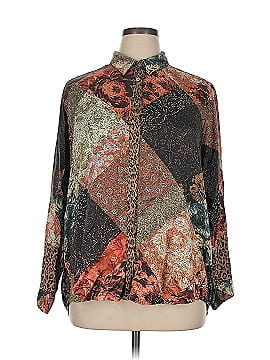 Johnny Was Long Sleeve Silk Top