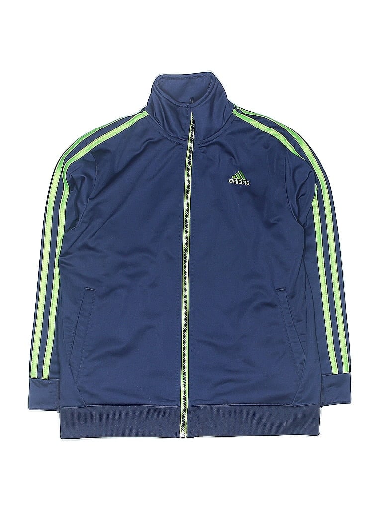 Adidas 100% Polyester Blue Track Jacket Size 7 (big kids) - photo 1