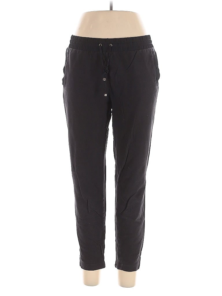 Lou & Grey 100% Cotton Solid Black Casual Pants Size L - photo 1