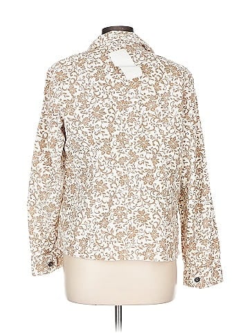 Christopher & Banks Tan Floral Pattern Stretch Jacket (view 2)