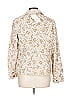Christopher & Banks Paisley Ivory Tan Floral Pattern Stretch Jacket Size L - photo 2