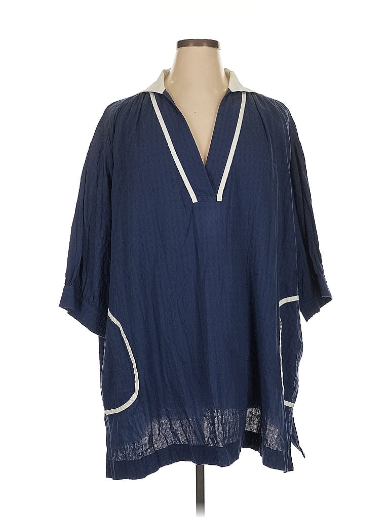 Pomander Place 100% Cotton Blue Casual Dress Size XXL - photo 1