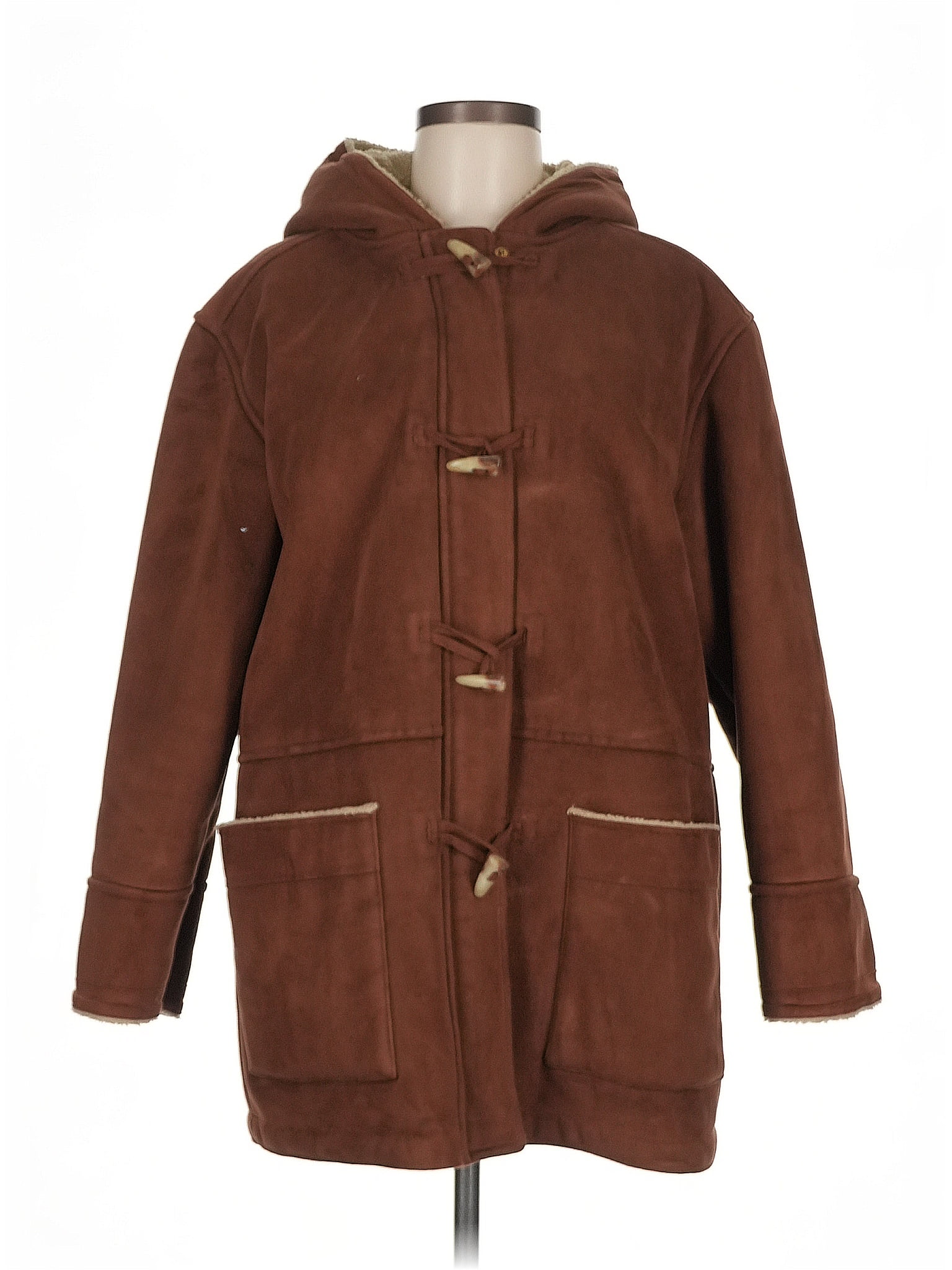 Lauren by Ralph Lauren 100% Polyester Brown Coat Size M
