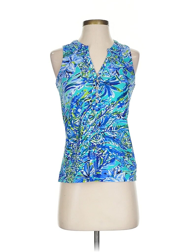 Blouse Designer By Lilly Pulitzer In Blue, Size: S